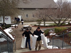 Flower boxes built by Boy Scouts 2017